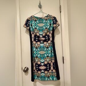 Xhilaration Blue and Black Floral Mini Dress Xsmall